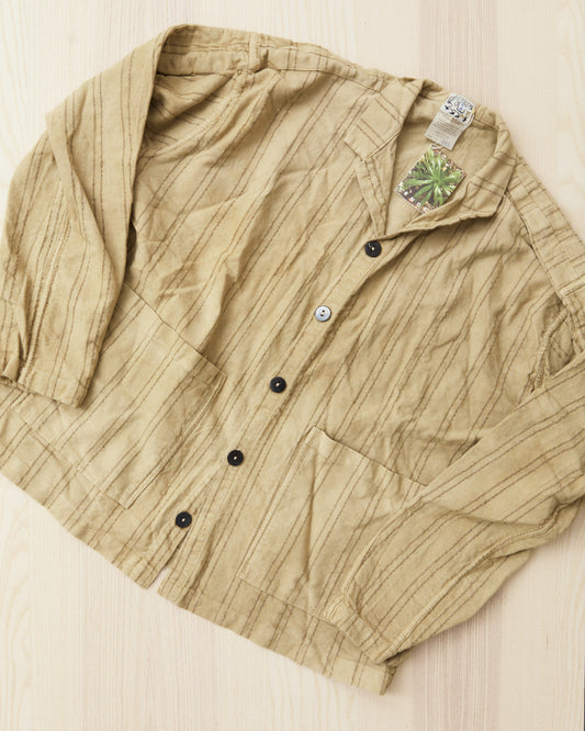 Tender Type 487 Isosceles Shirt Wool Stripe Cotton Tattersall Drab Weld Rinsed