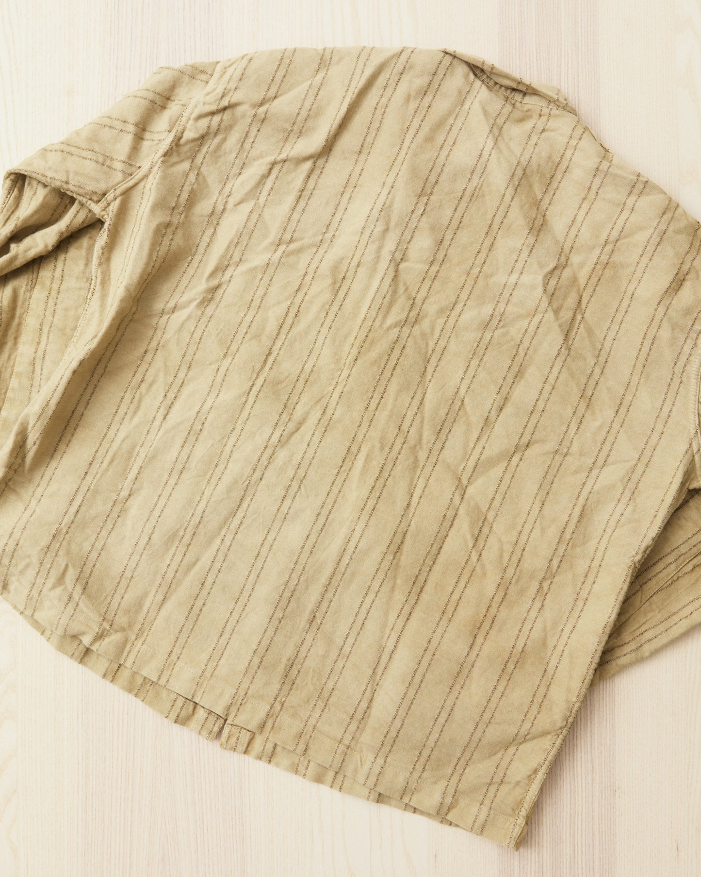 Tender Type 487 Isosceles Shirt Wool Stripe Cotton Tattersall Drab Weld Rinsed