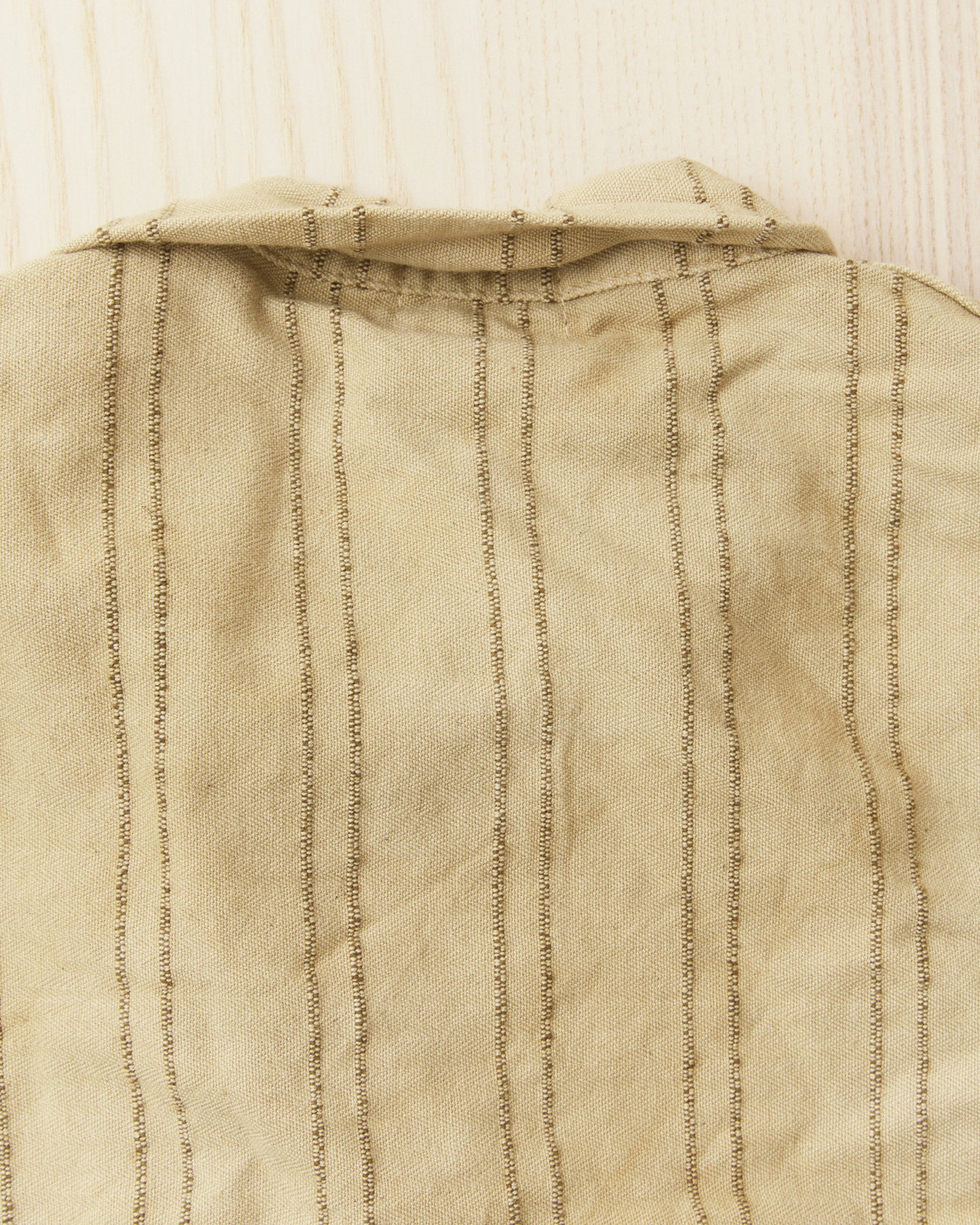 Tender Type 487 Isosceles Shirt Wool Stripe Cotton Tattersall Drab Weld Rinsed