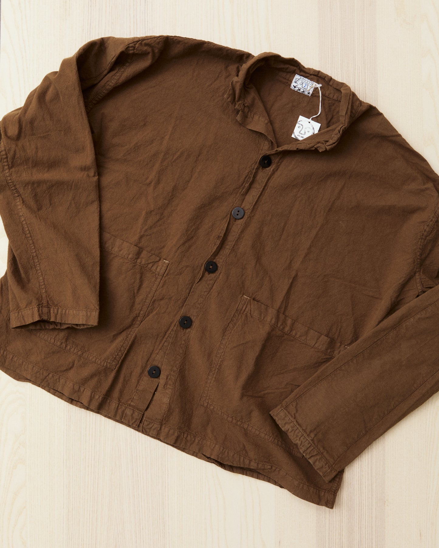 Tender Type 487 Isosceles Shirt Cotton Sheeting Brown Hat Rinsed