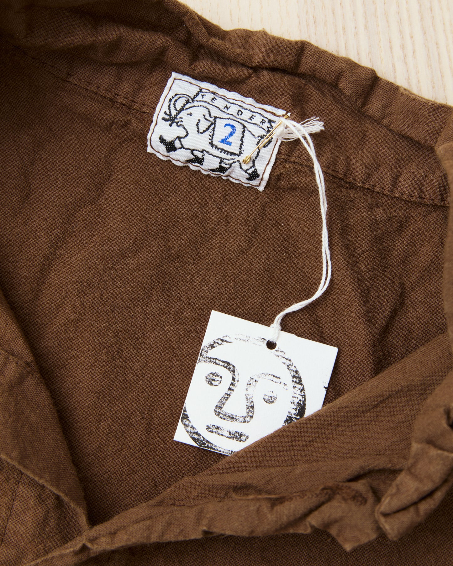 Tender Type 487 Isosceles Shirt Cotton Sheeting Brown Hat Rinsed