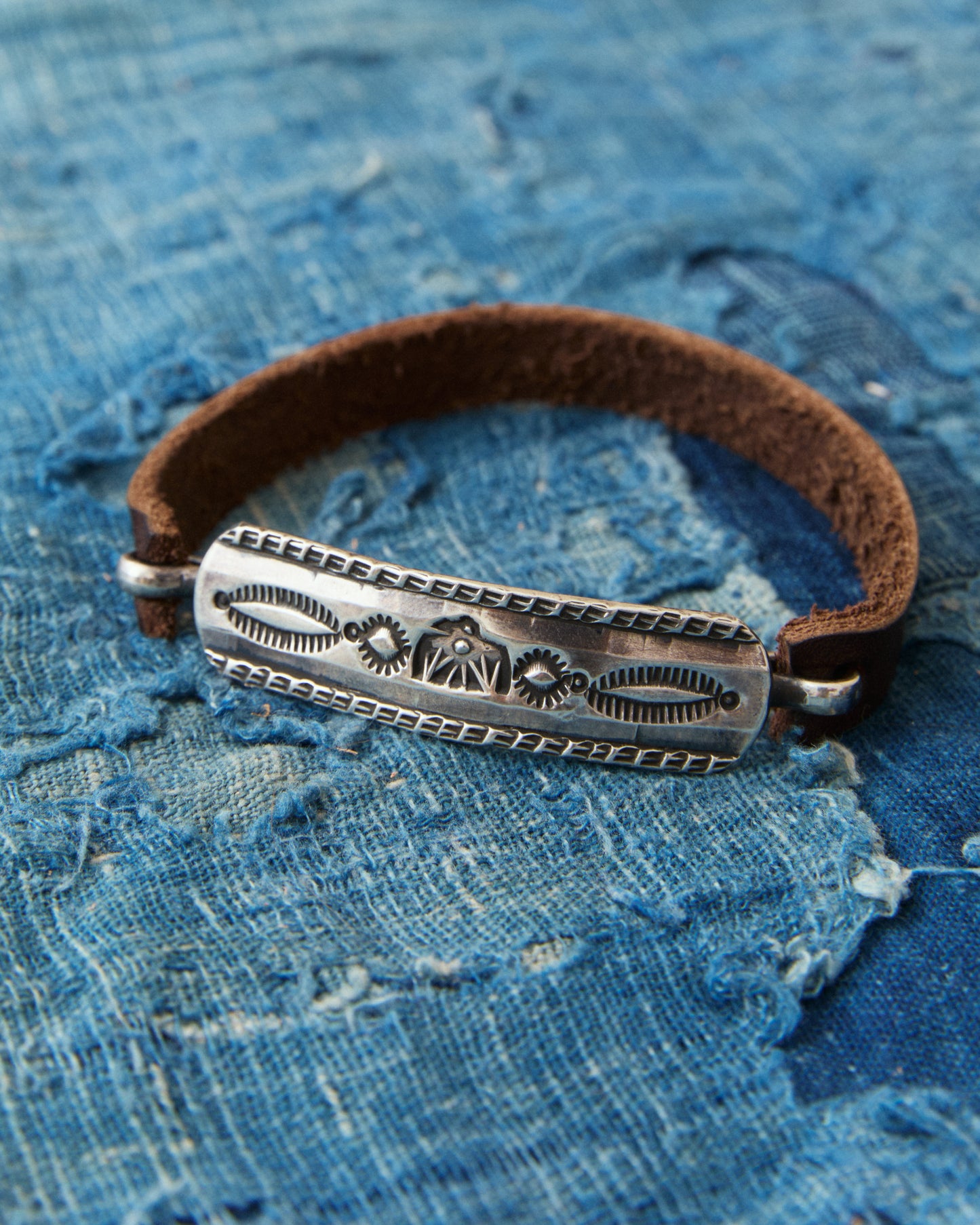 Tenable Crafts TC259 Silver & Leather Bracelet Thunderbird