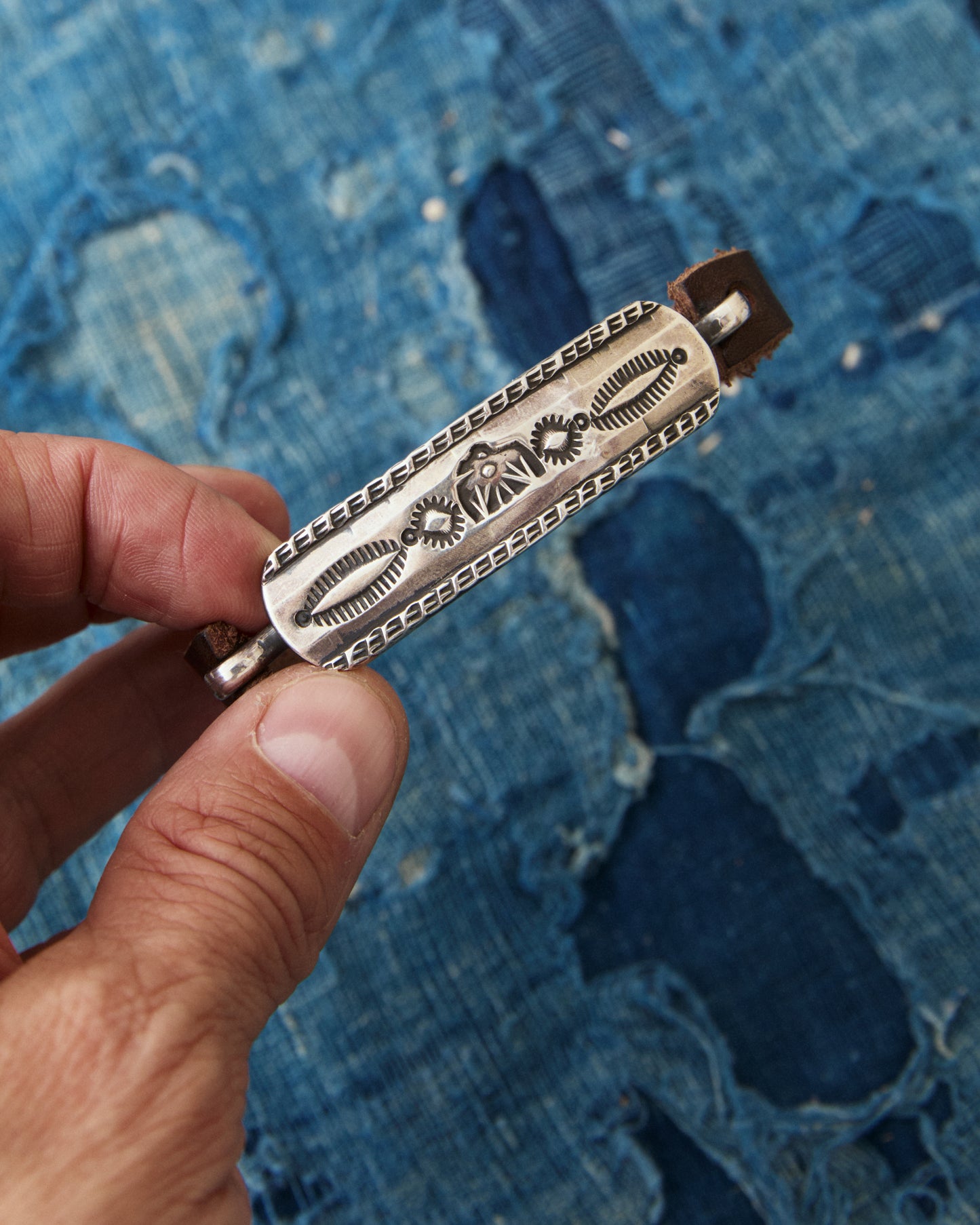 Tenable Crafts TC259 Silver & Leather Bracelet Thunderbird