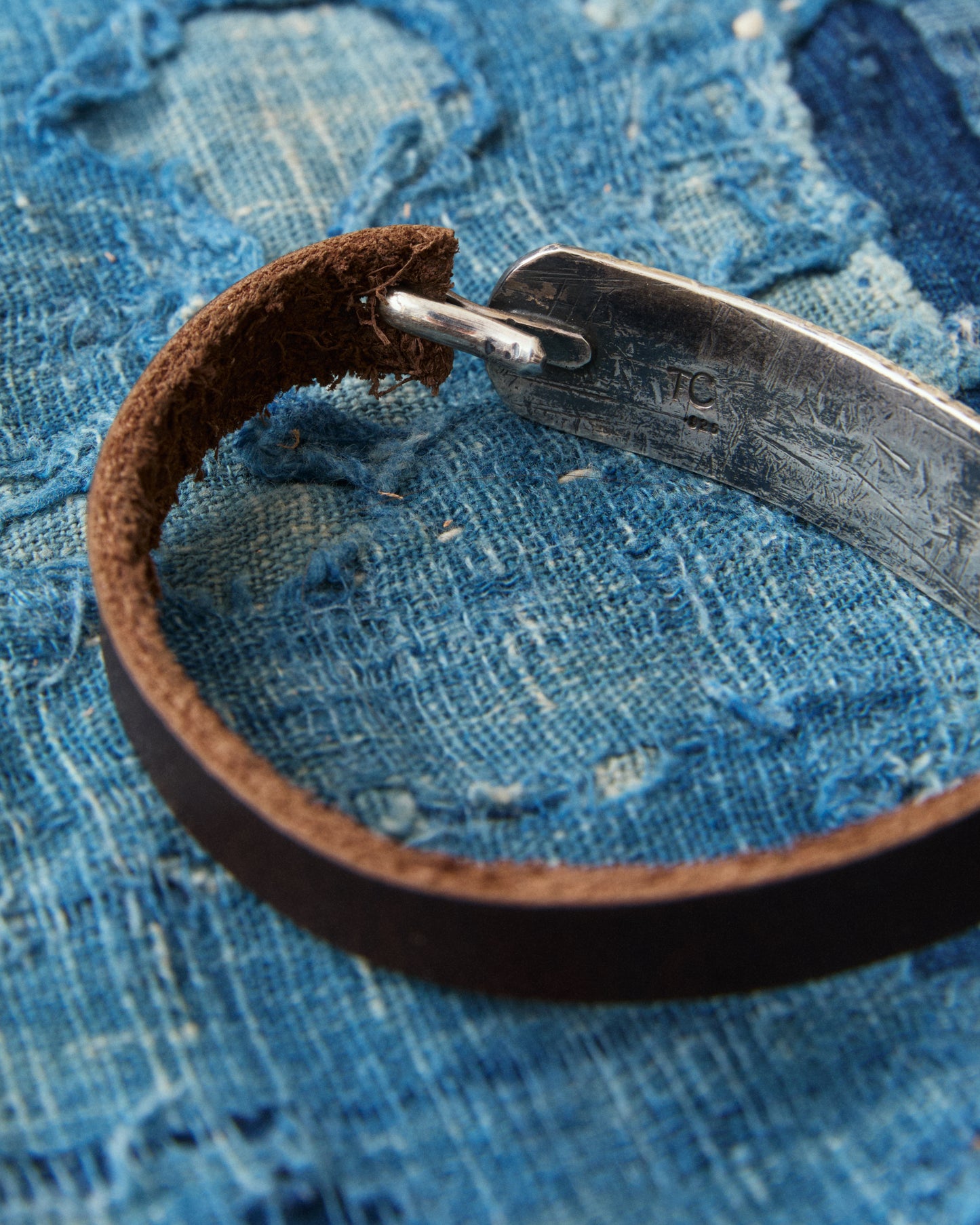 Tenable Crafts TC259 Silver & Leather Bracelet Thunderbird