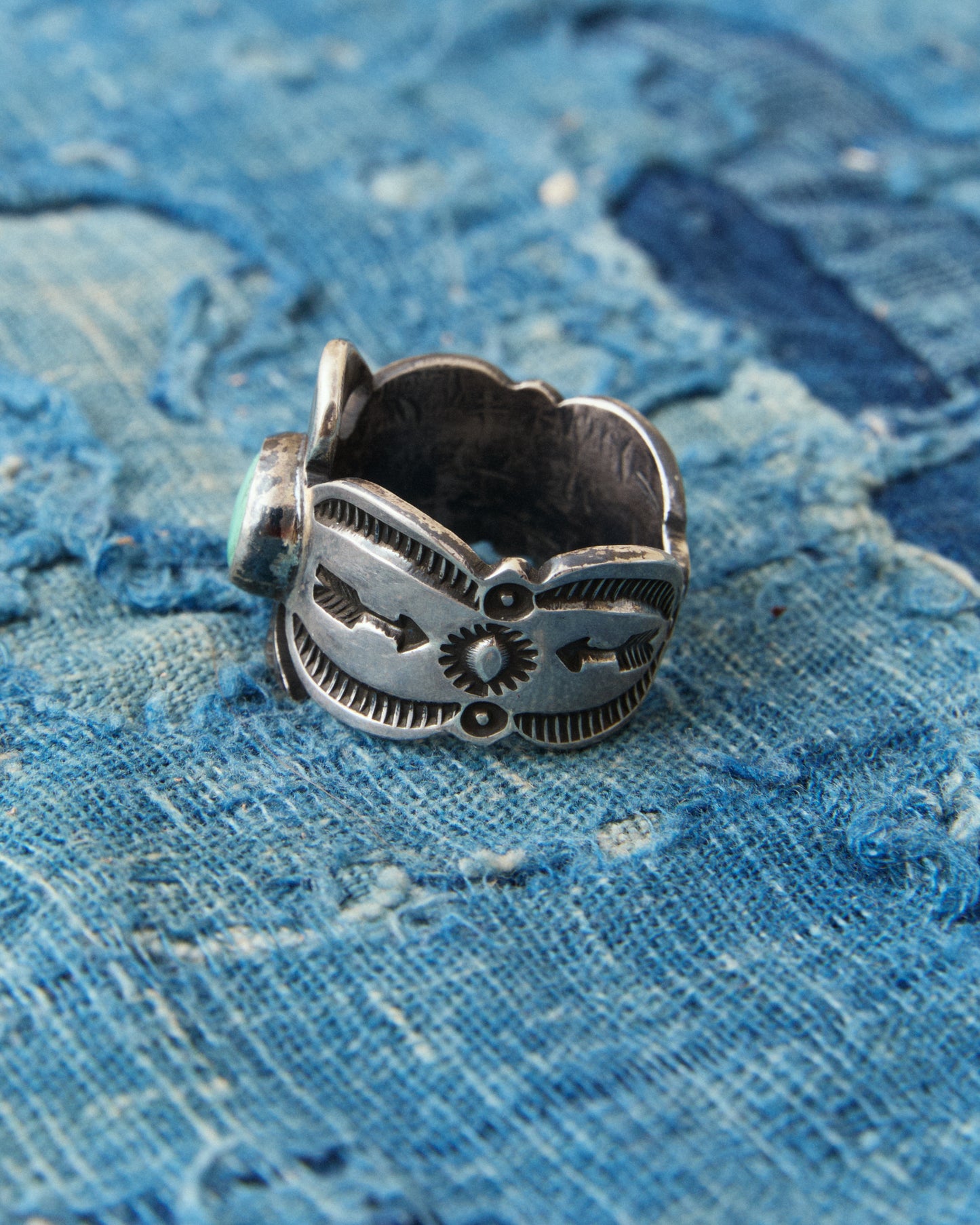 Tenable Crafts TC261 Silver & Turquoise Thunderbird Ring Size US 14