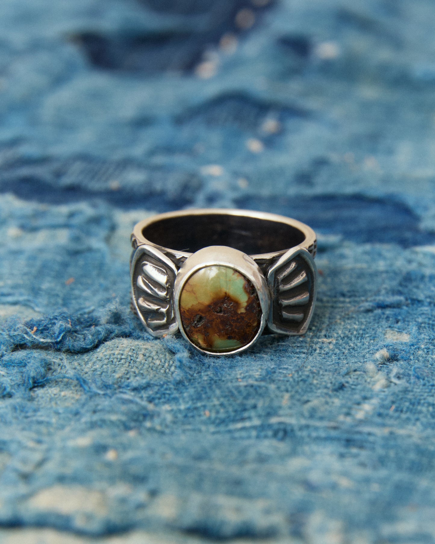 Tenable Crafts TC260 Silver & Turquoise Ring Size US 12