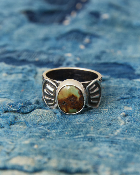 Tenable Crafts TC260 Silver & Turquoise Ring Size US 12