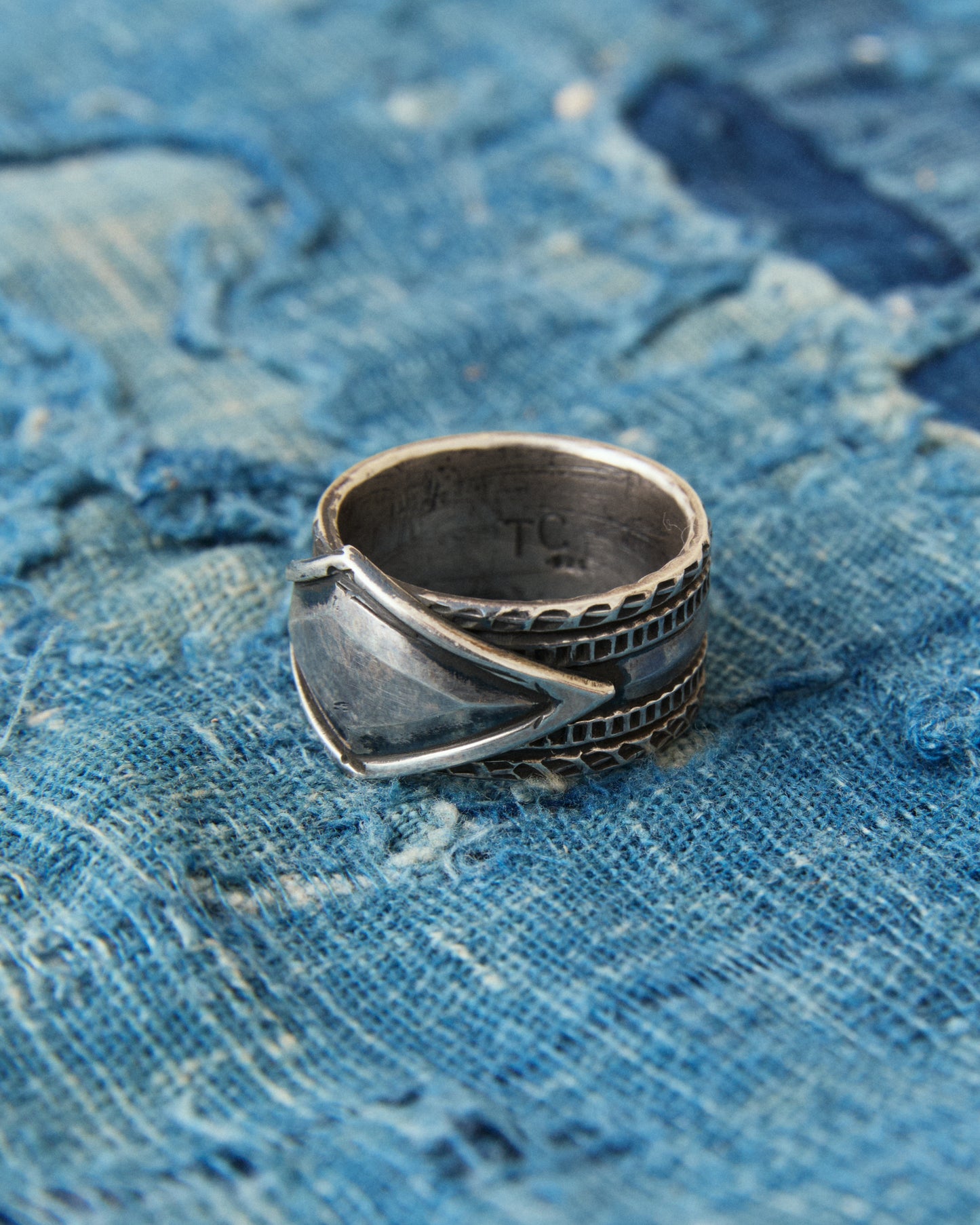 Tenable Crafts TC264 Diamond Shield Silver Ring Size US 12