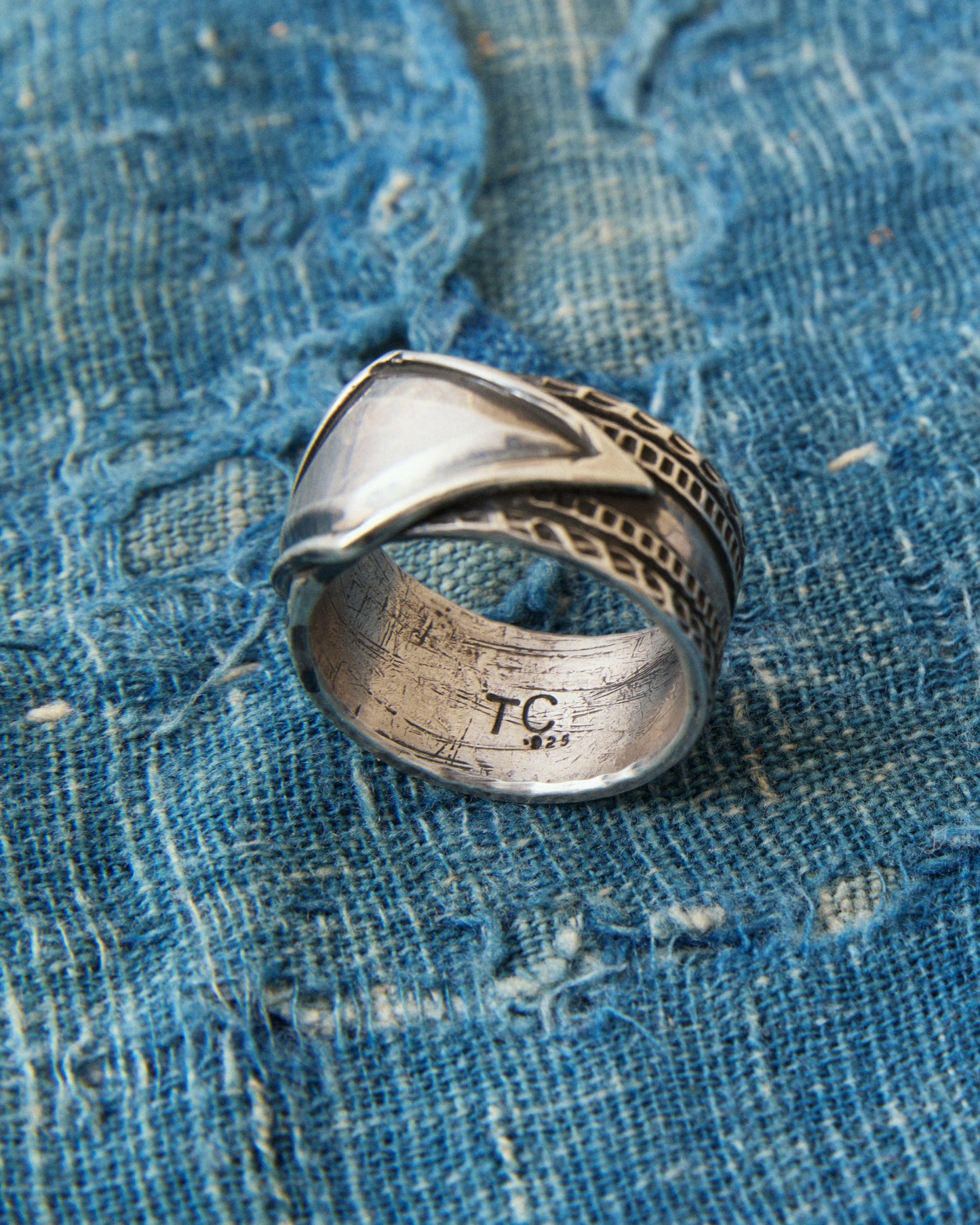 Tenable Crafts TC264 Diamond Shield Silver Ring Size US 12