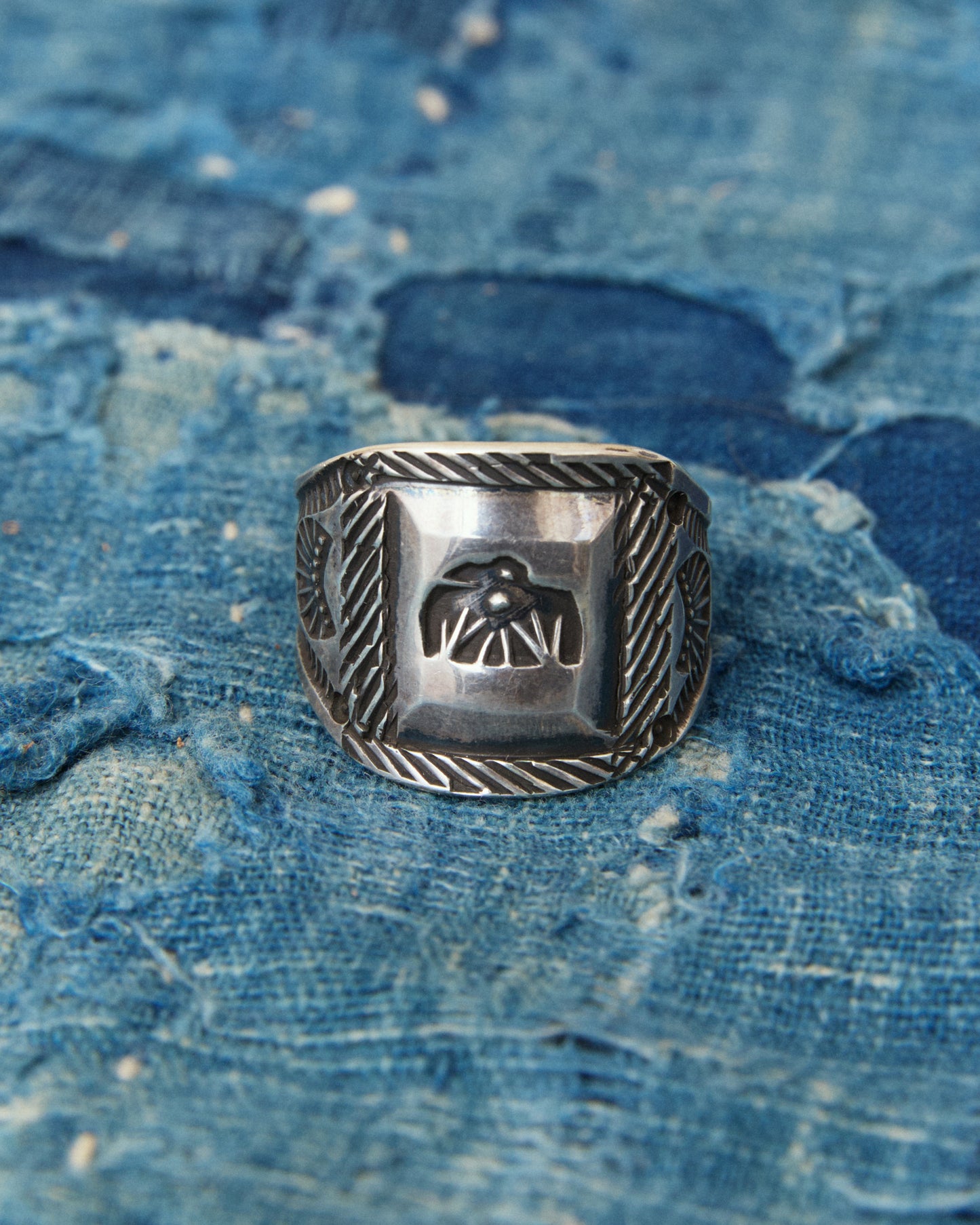 Tenable Crafts TC266 Thunderbird Stamp Silver Ring Size US 12,5
