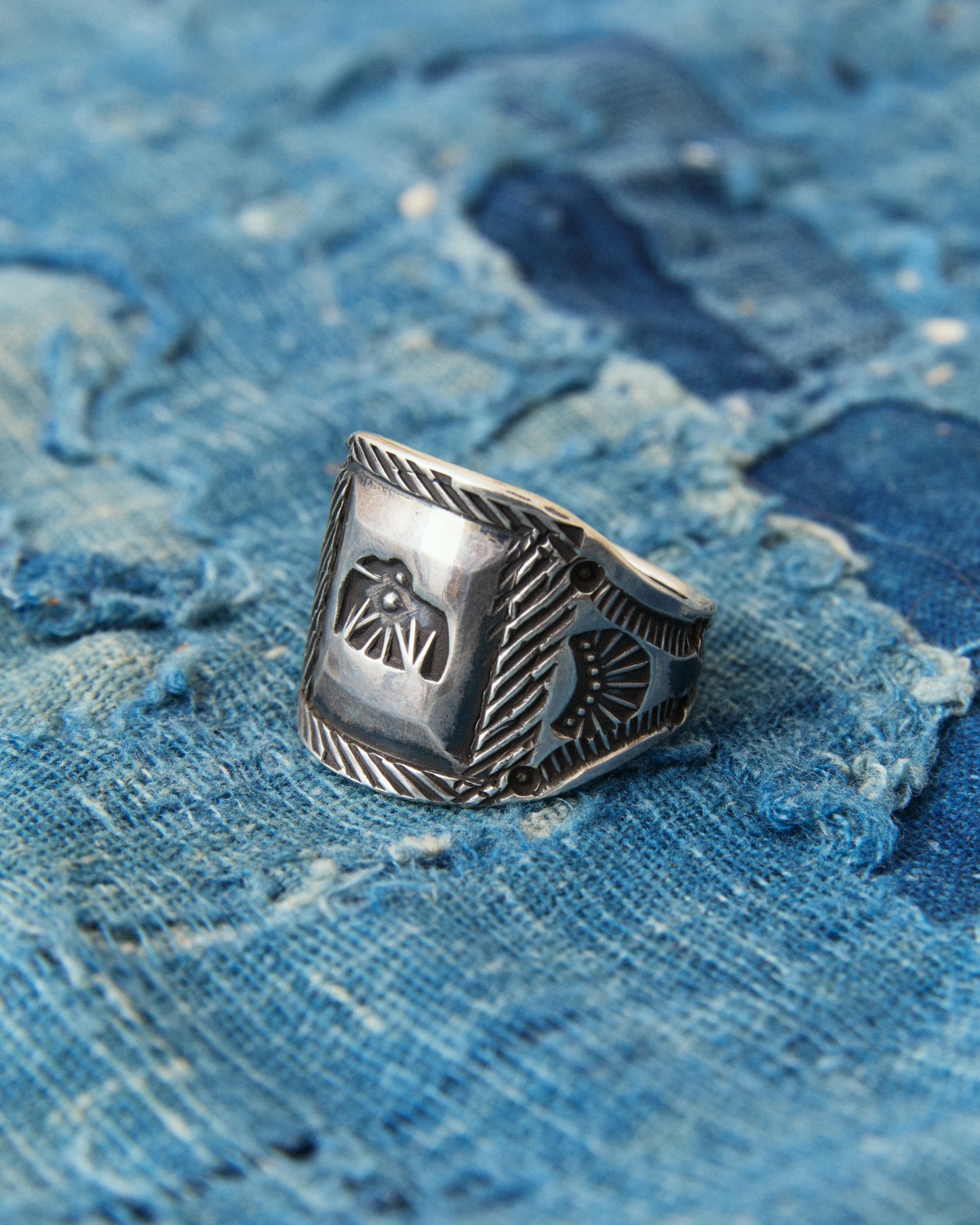 Tenable Crafts TC266 Thunderbird Stamp Silver Ring Size US 12,5