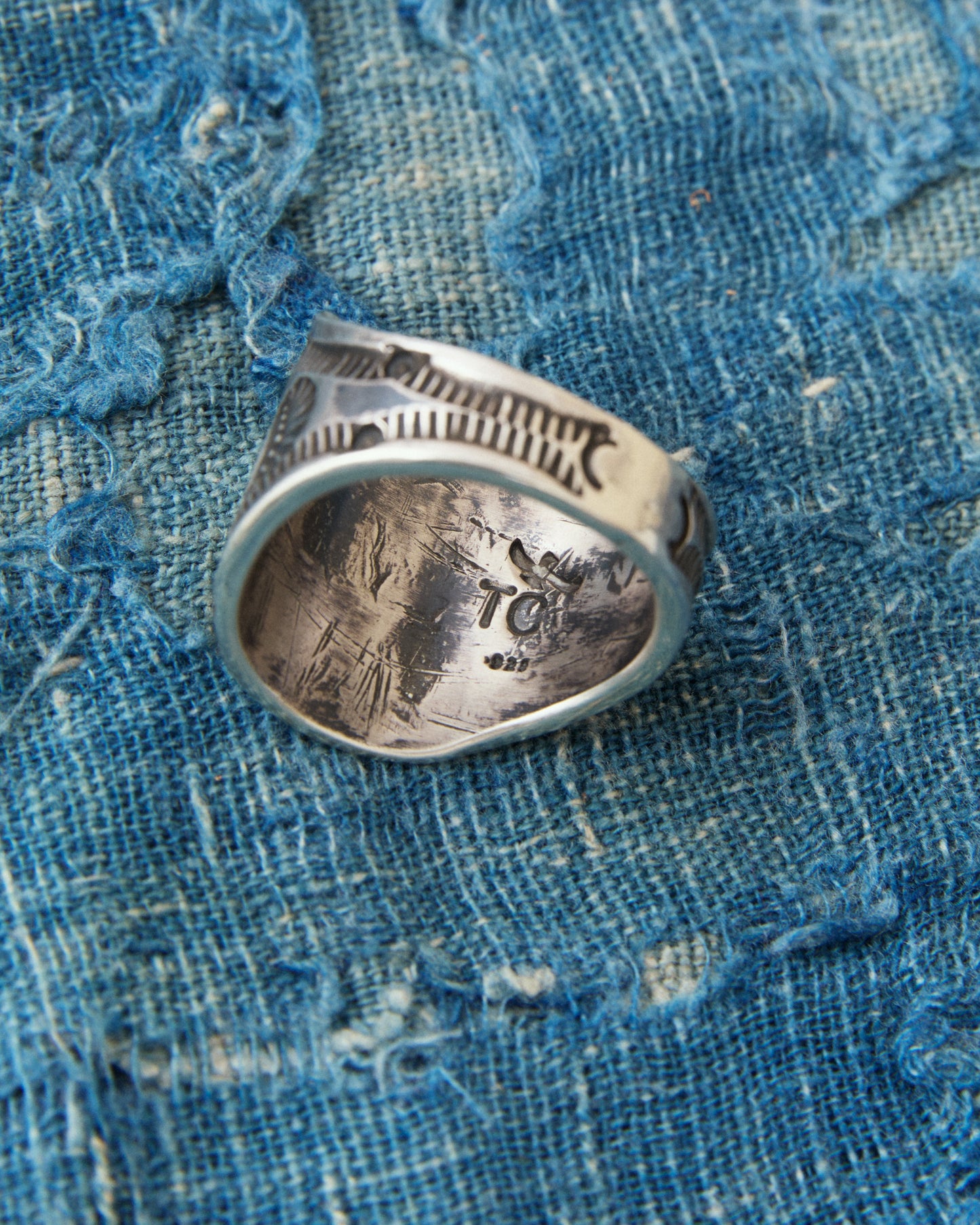 Tenable Crafts TC266 Thunderbird Stamp Silver Ring Size US 12,5