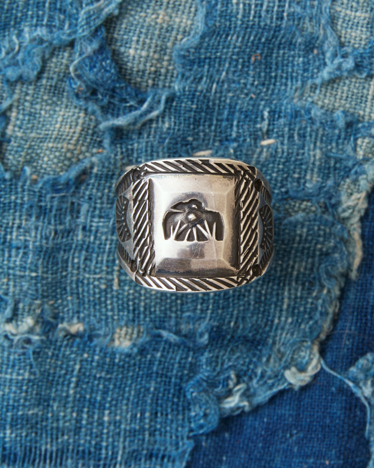 Tenable Crafts TC266 Thunderbird Stamp Silver Ring Size US 12,5