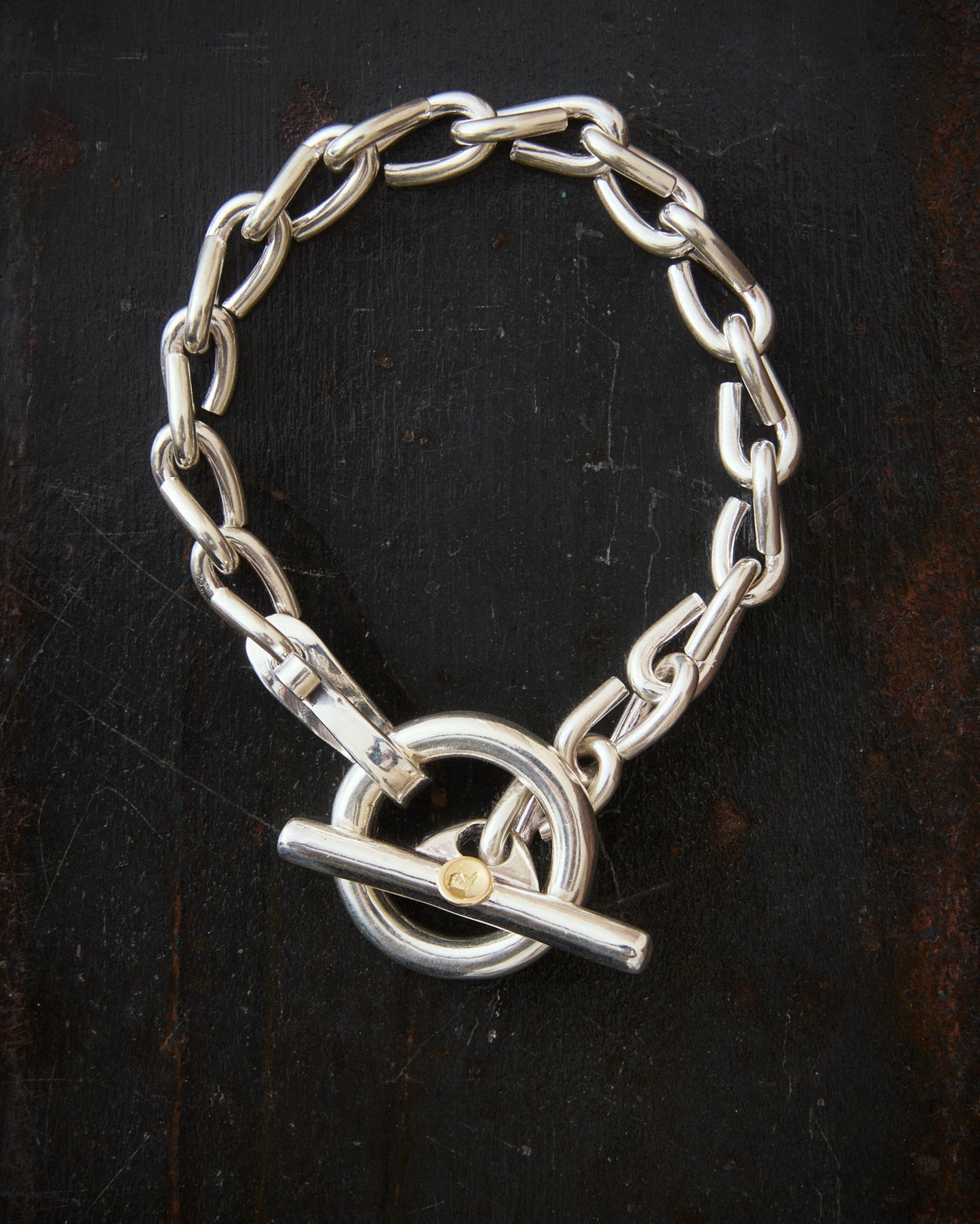 Larry Smith Country Chain Bracelet 18K Gold Accent BR-0217