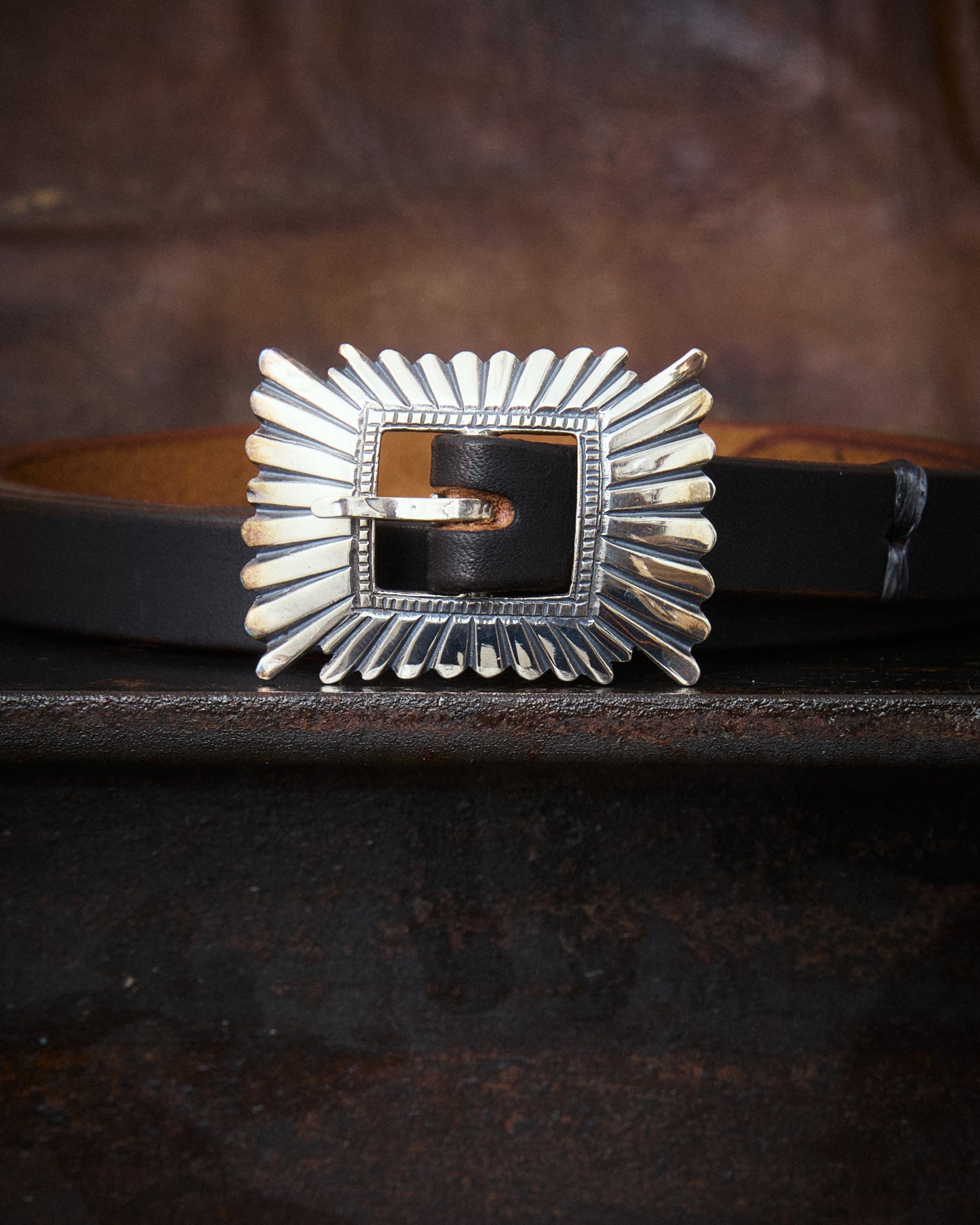 Larry Smith LT-0036-BK Sunrise Buckle Belt Black