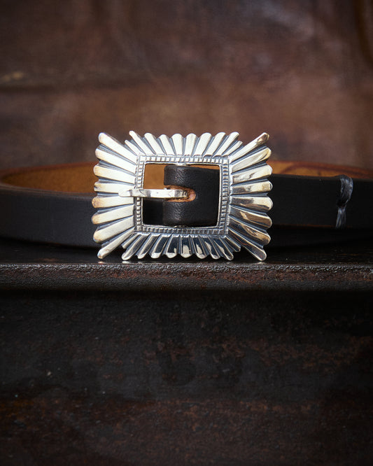 Larry Smith LT-0036-BK Sunrise Buckle Belt Black