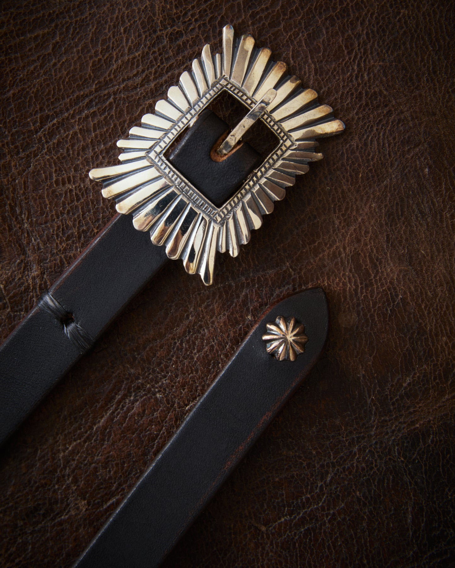 Larry Smith LT-0036-BK Sunrise Buckle Belt Black
