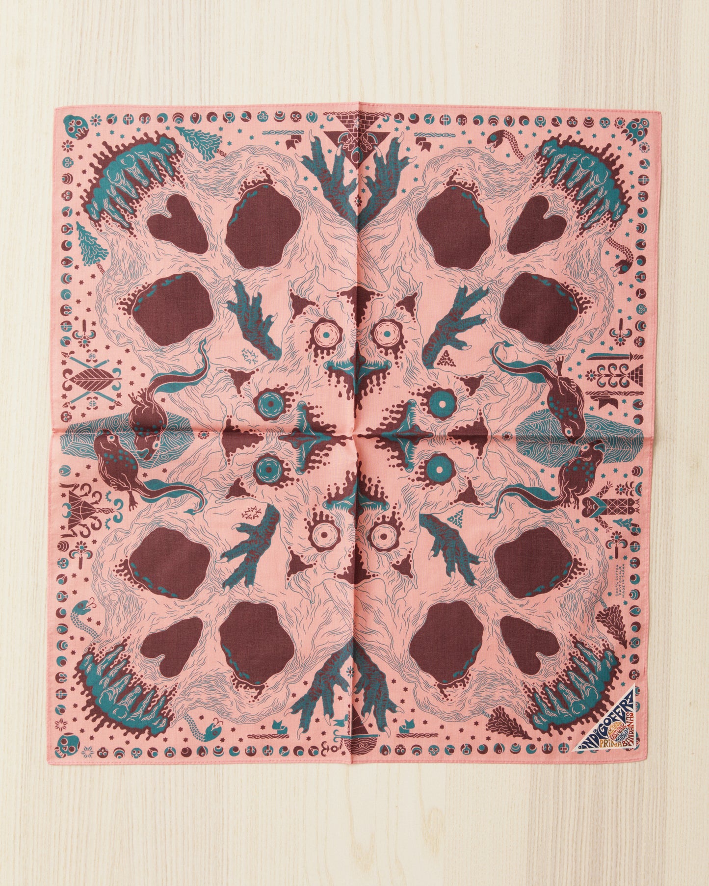 Indigofera Loa Bandana Pink / Brown / Turquoise