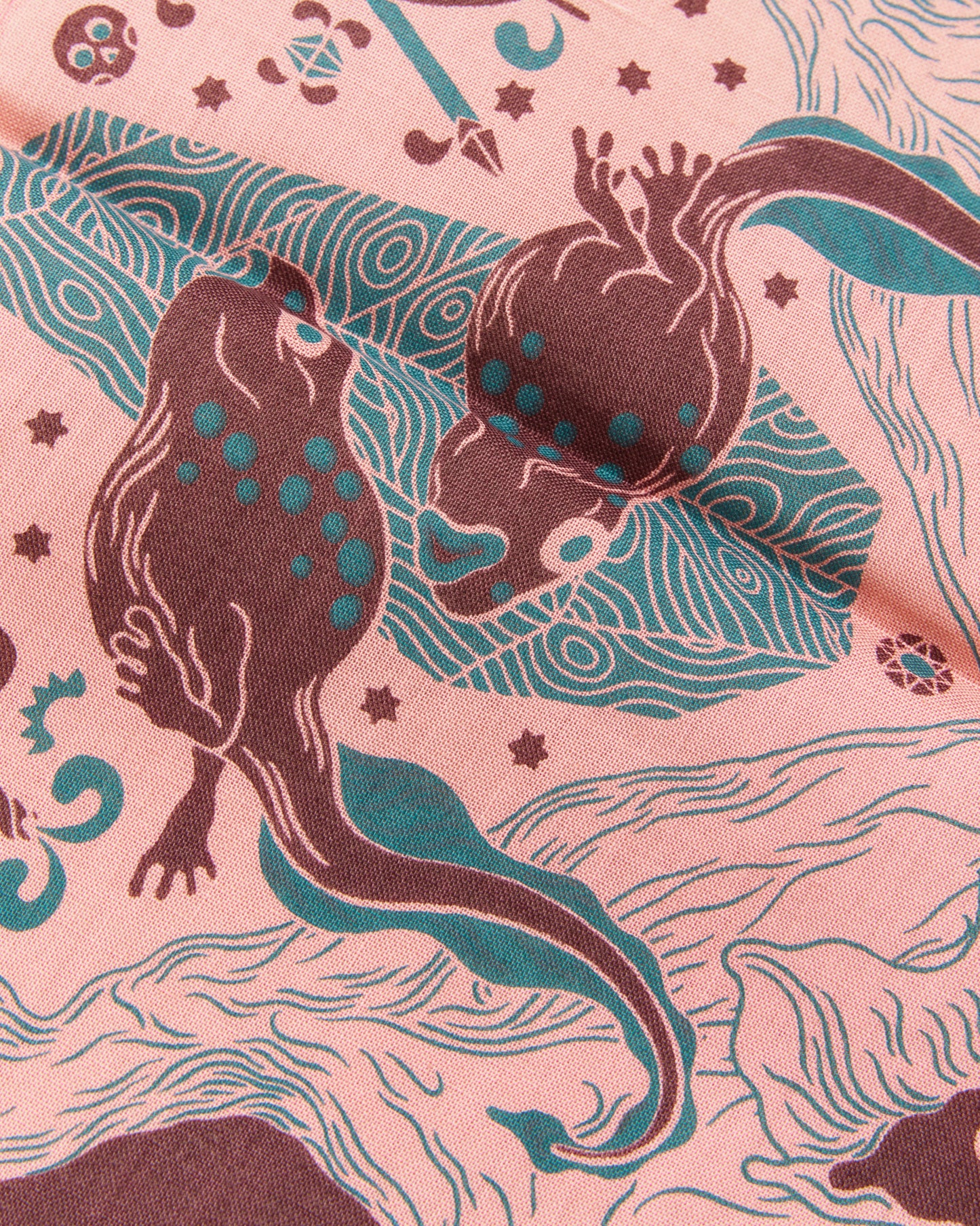 Indigofera Loa Bandana Pink / Brown / Turquoise