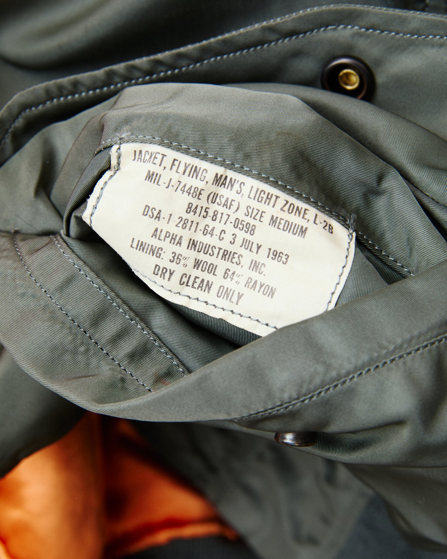 Vintage 1964 USAF L-2B Flight Jacket Size Medium