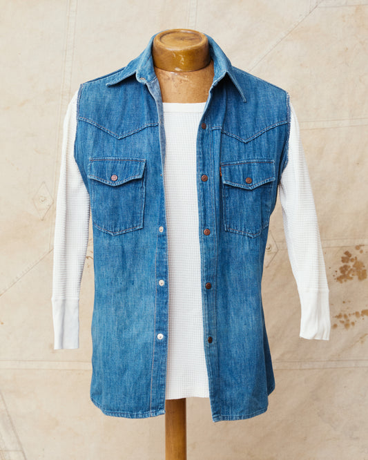 Vintage Levi's Big E Orange Tab Denim Shirt Size Medium