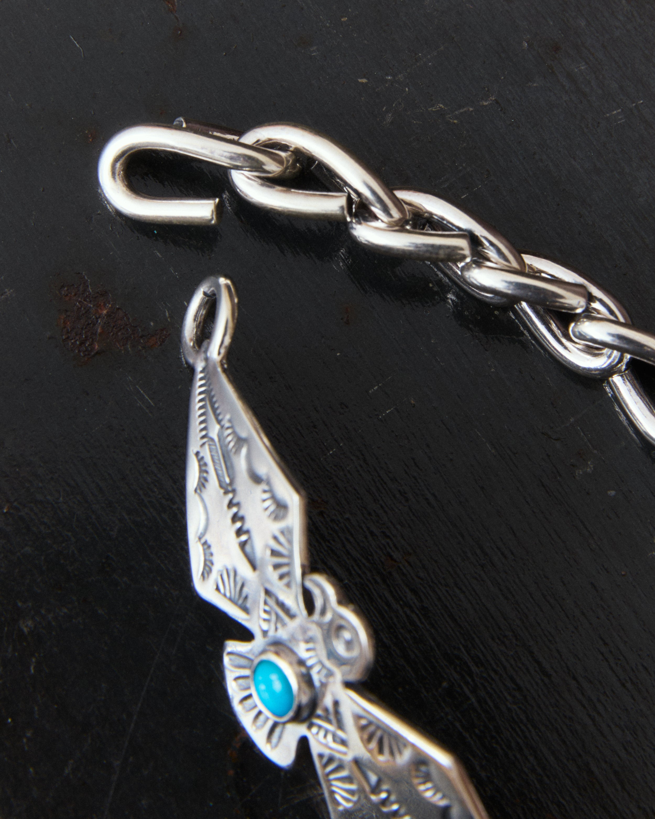 Larry Smith Thunderbird Chain Turquoise Bracelet BR-0099 – Second