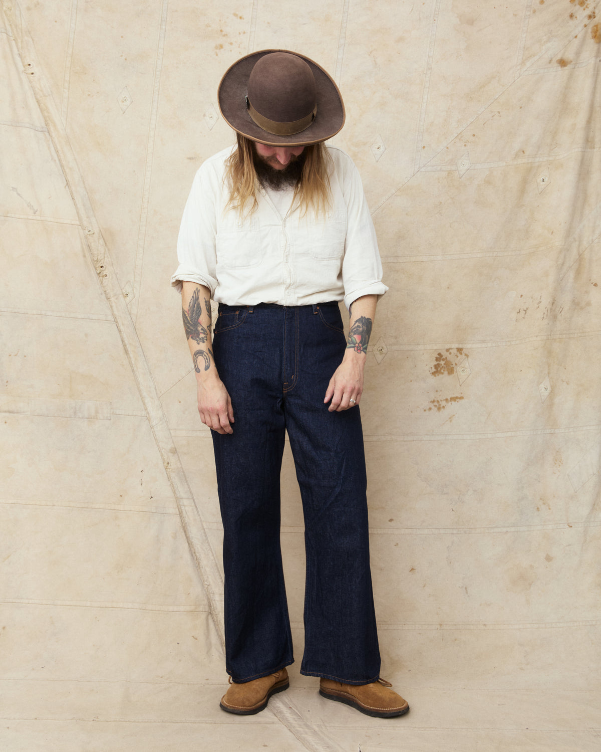 OrSlow 01-2021W-81K 202 Shoe Cut Wide Flare Denim