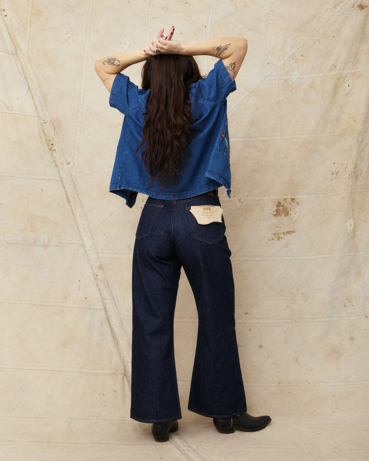 OrSlow 01-2021W-81K 202 Shoe Cut Wide Flare Denim