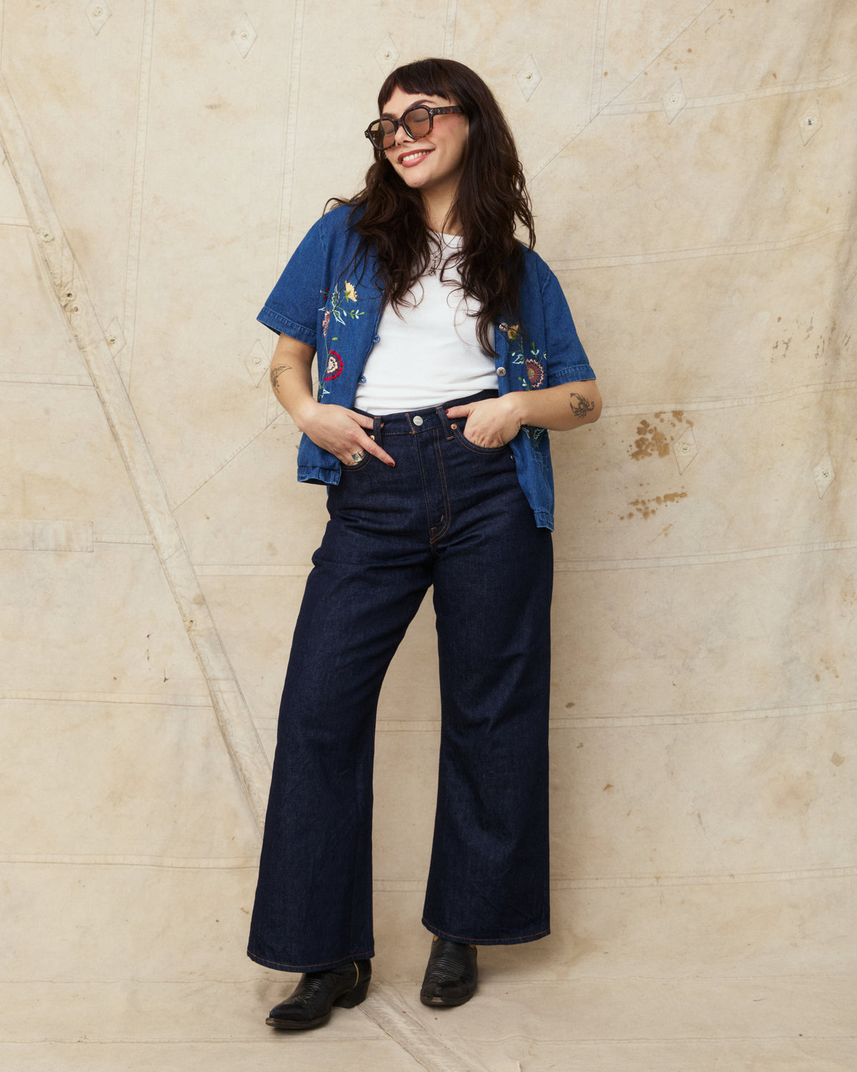 OrSlow 01-2021W-81K 202 Shoe Cut Wide Flare Denim