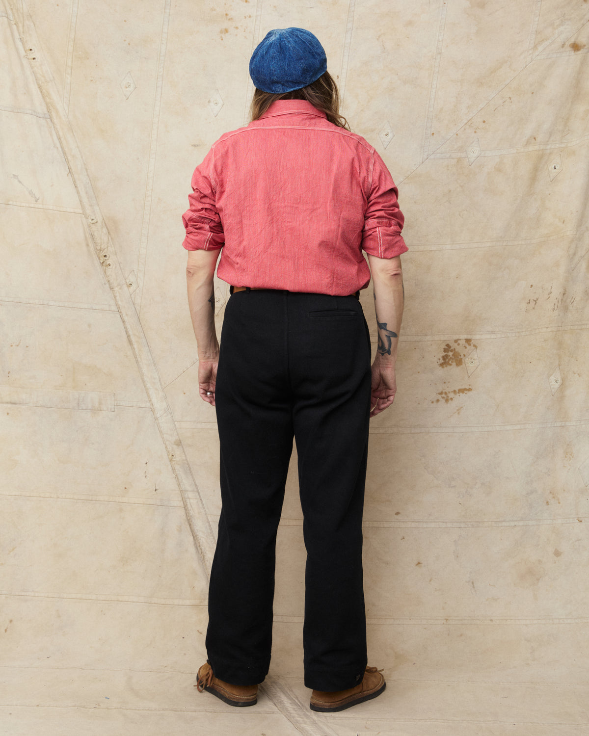 Sugar Cane & Co. SC25511 165 Red Striped Work Shirt
