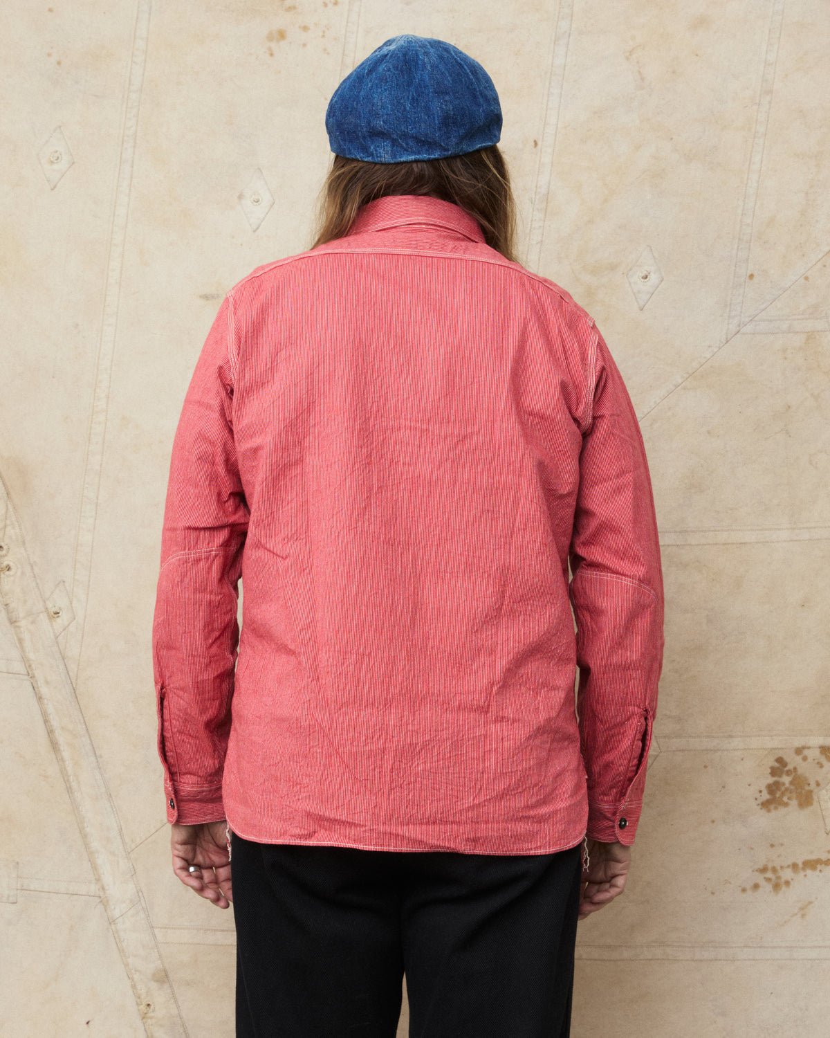 Sugar Cane & Co. SC25511 165 Red Striped Work Shirt