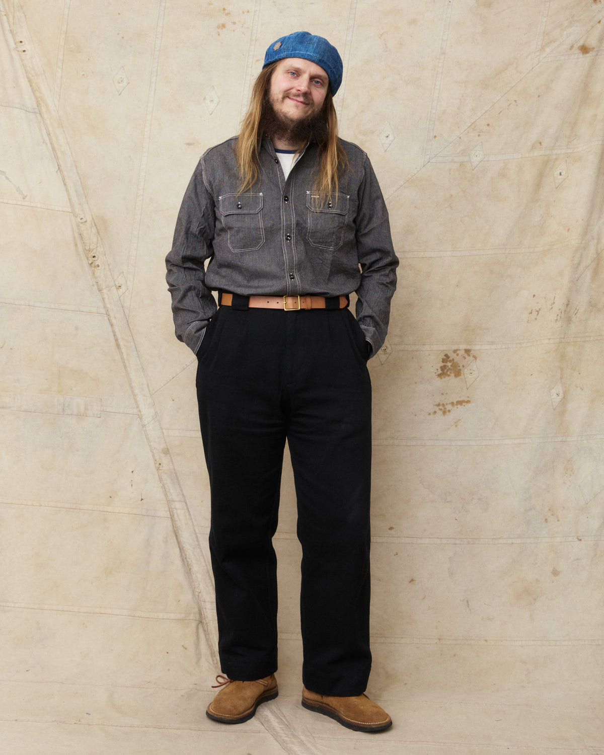 Sugar Cane & Co. SC25511 119 Black Striped Work Shirt