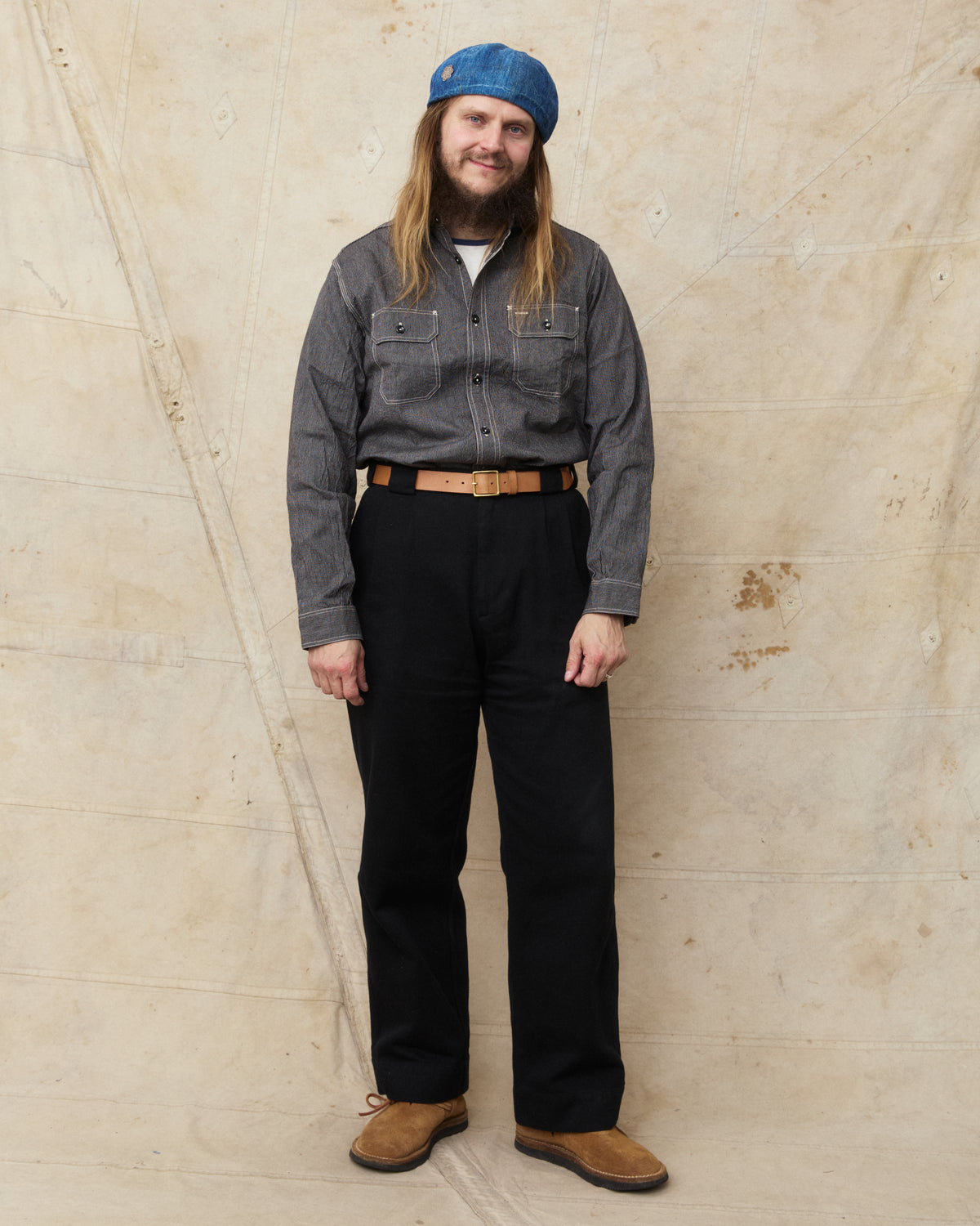 Sugar Cane & Co. SC25511 119 Black Striped Work Shirt