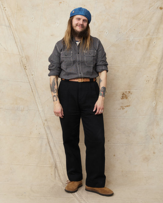 Sugar Cane & Co. SC25511 119 Black Striped Work Shirt