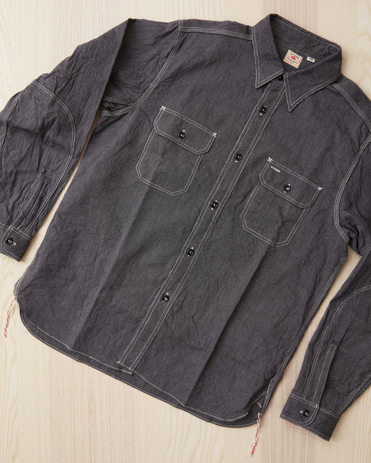 Sugar Cane & Co. SC25511 119 Black Striped Work Shirt