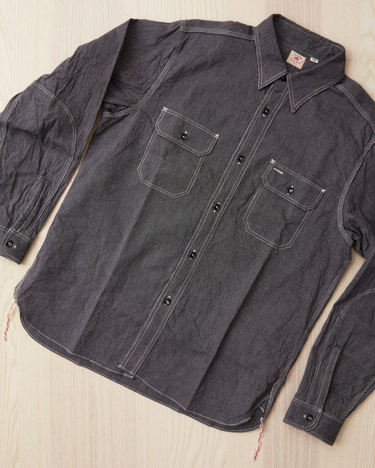 Sugar Cane & Co. SC25511 119 Black Striped Work Shirt