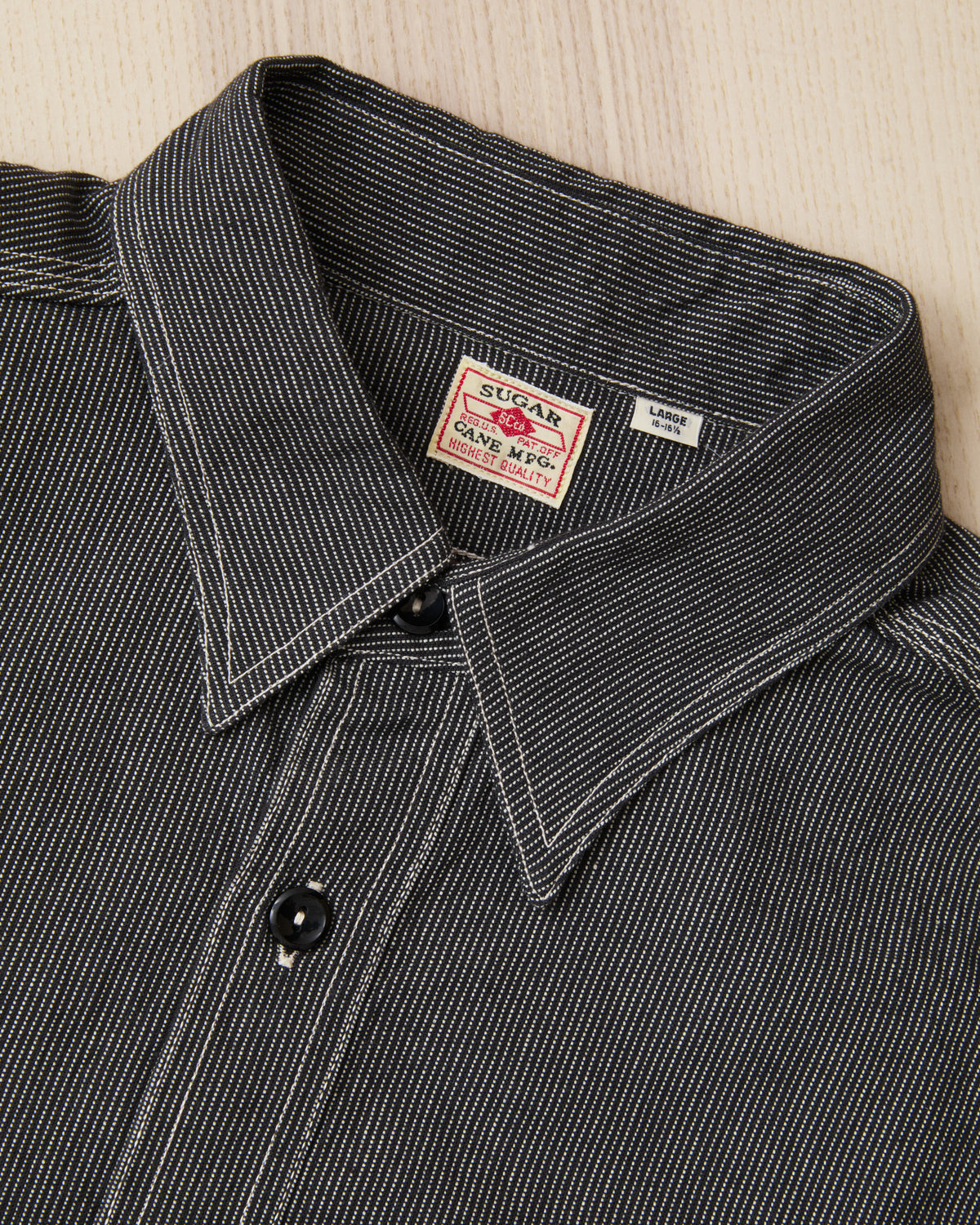 Sugar Cane & Co. SC25511 119 Black Striped Work Shirt