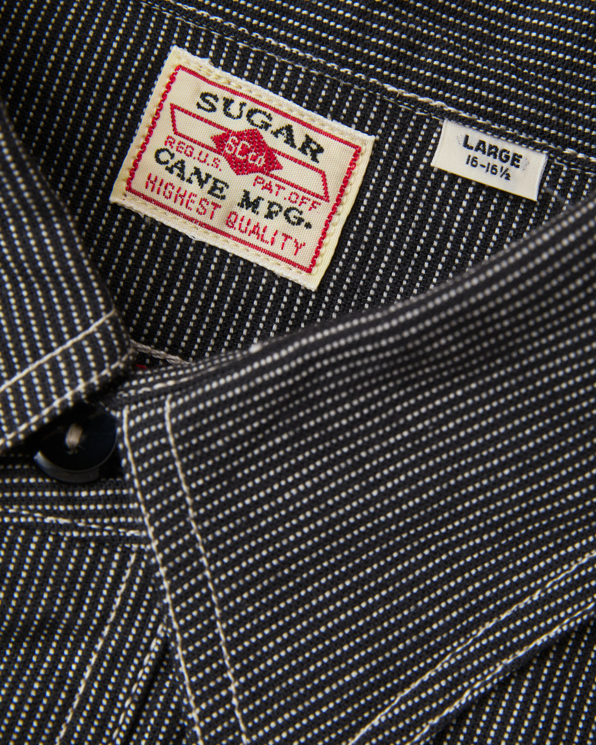 Sugar Cane & Co. SC25511 119 Black Striped Work Shirt