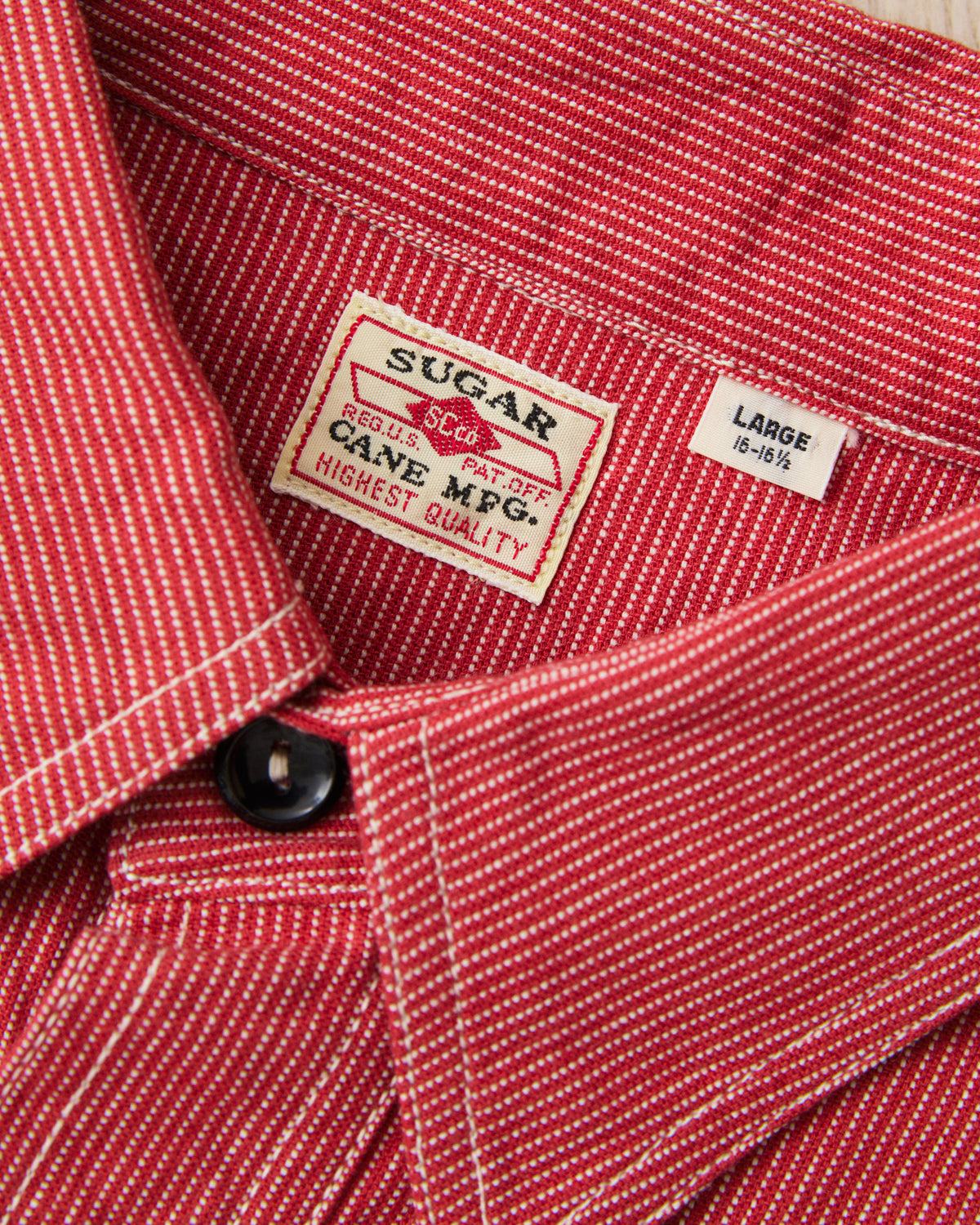 Sugar Cane & Co. SC25511 165 Red Striped Work Shirt