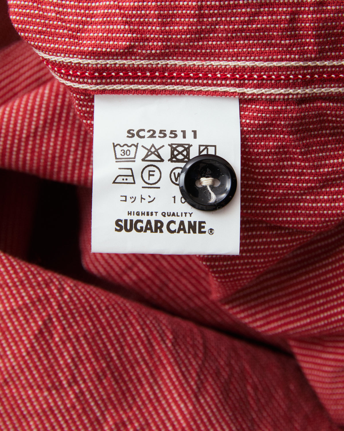 Sugar Cane & Co. SC25511 165 Red Striped Work Shirt