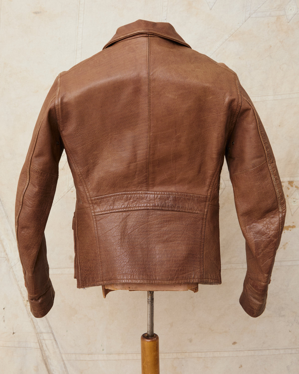 Second Hand Levi's Vintage Clothing LVC 1940's Halfbelt Leather Jacket Size S (XS)