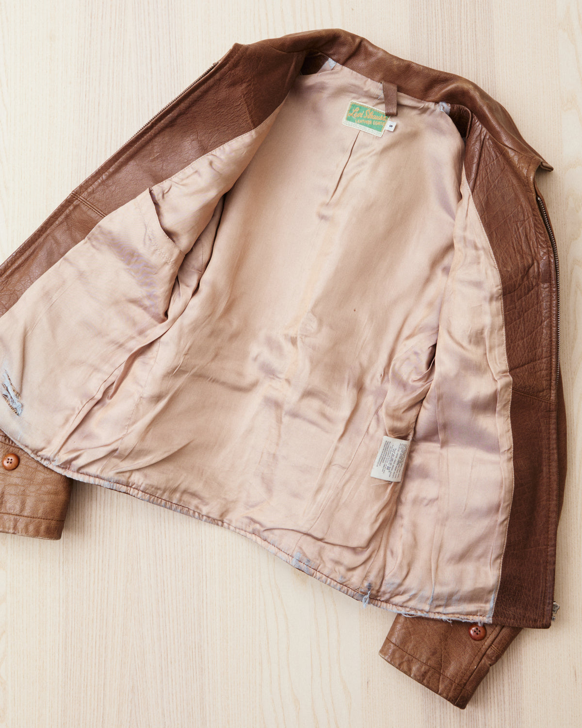 Second Hand Levi's Vintage Clothing LVC 1940's Halfbelt Leather Jacket Size S (XS)