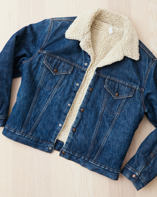 Vintage Levi's Denim Sherpa Trucker Jacket Indigo Medium