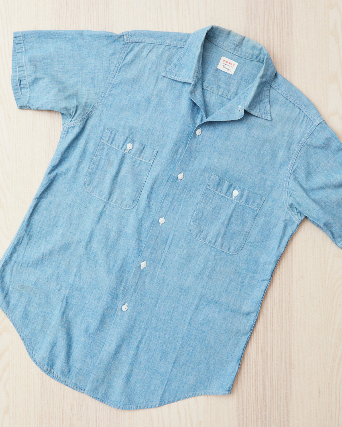 Vintage 1960's Big Mac Chambray Short Sleeve Shirt M