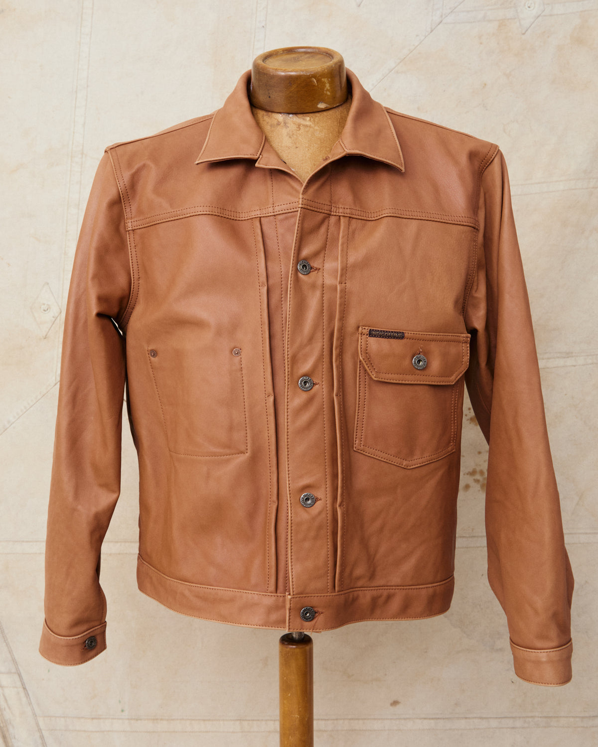 Second Hand Indigofera Grant Jacket Cognac Leather Size L