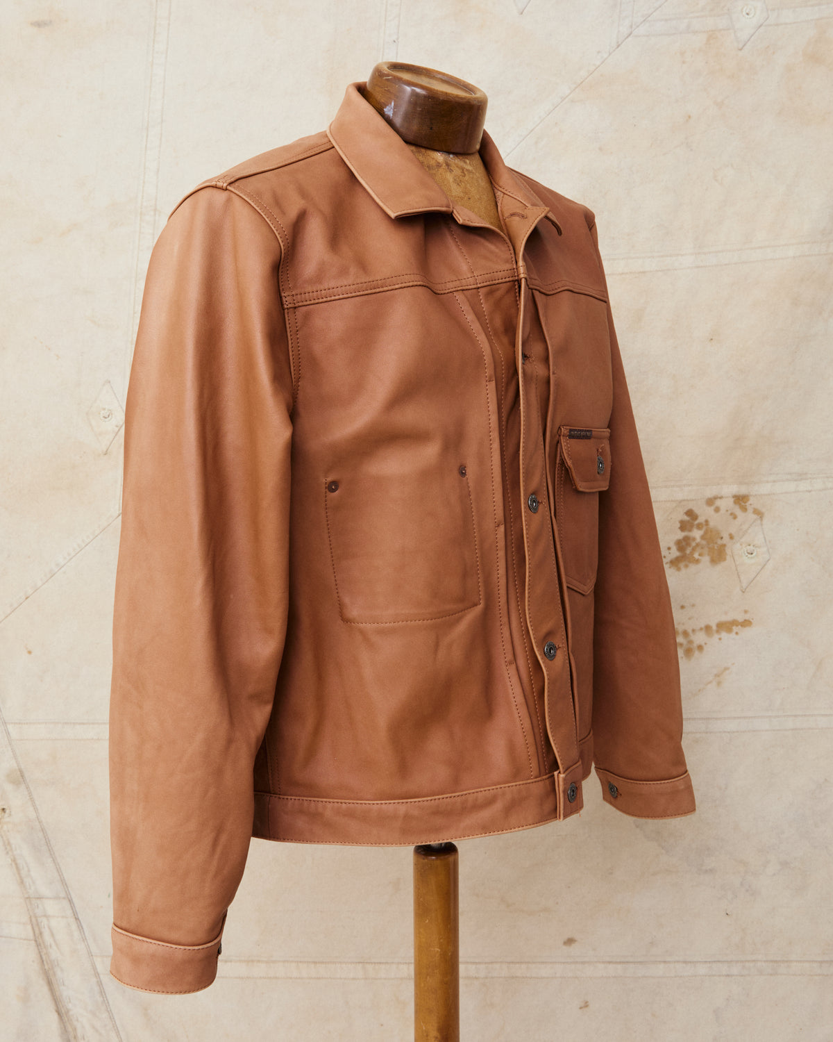 Second Hand Indigofera Grant Jacket Cognac Leather Size L