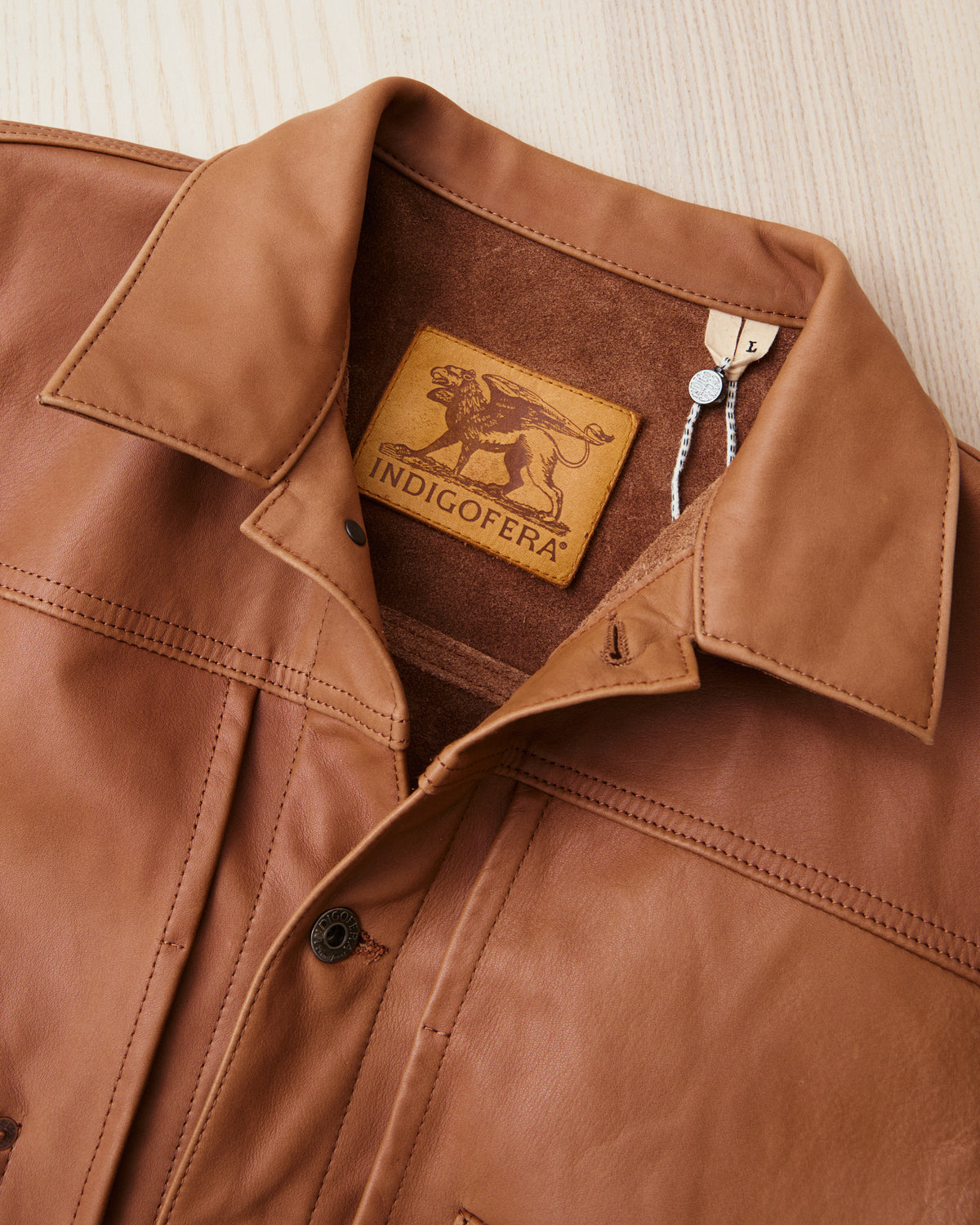 Second Hand Indigofera Grant Jacket Cognac Leather Size L