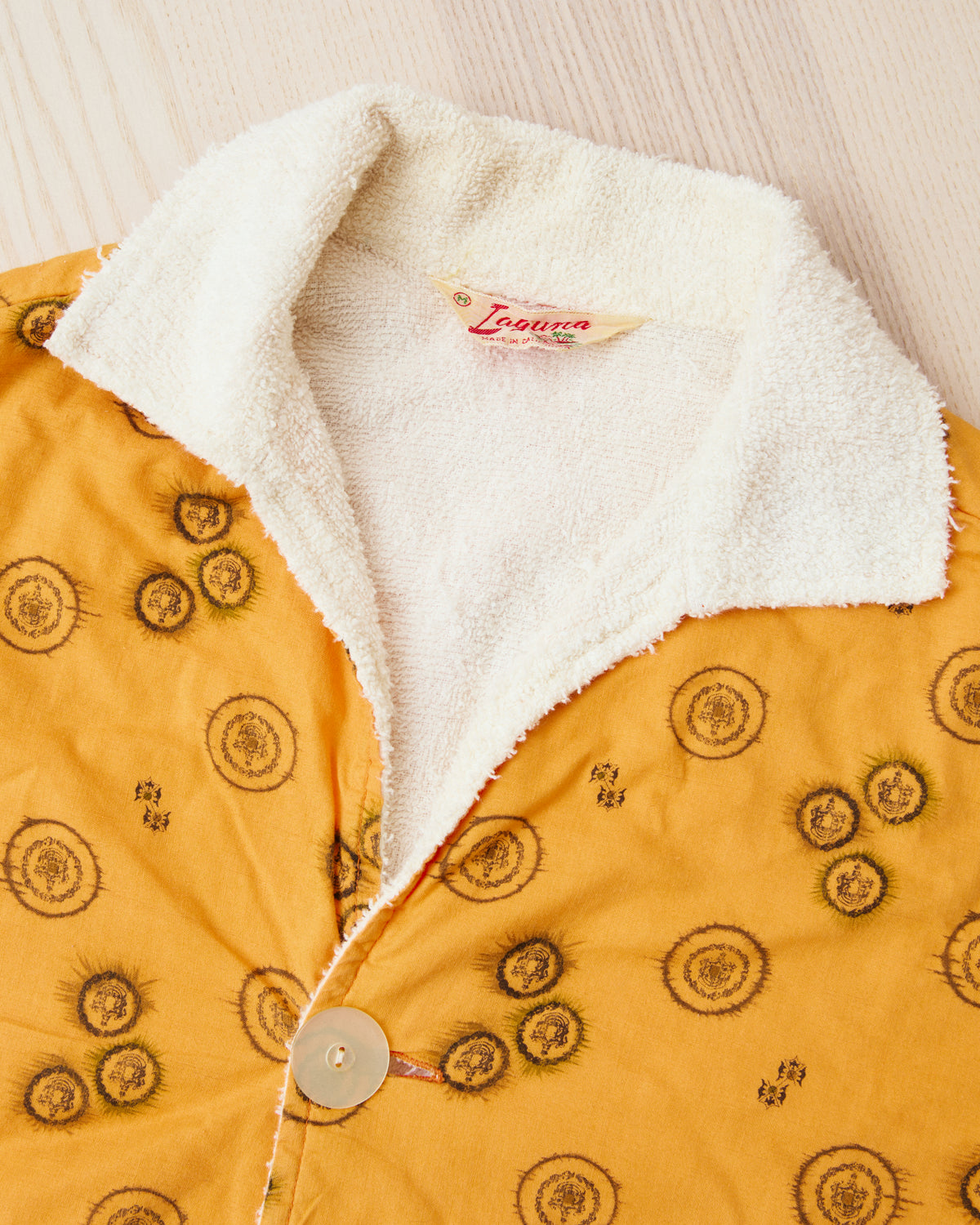 Vintage 50's Laguna Cabana Shirt Terry Cloth Lining
