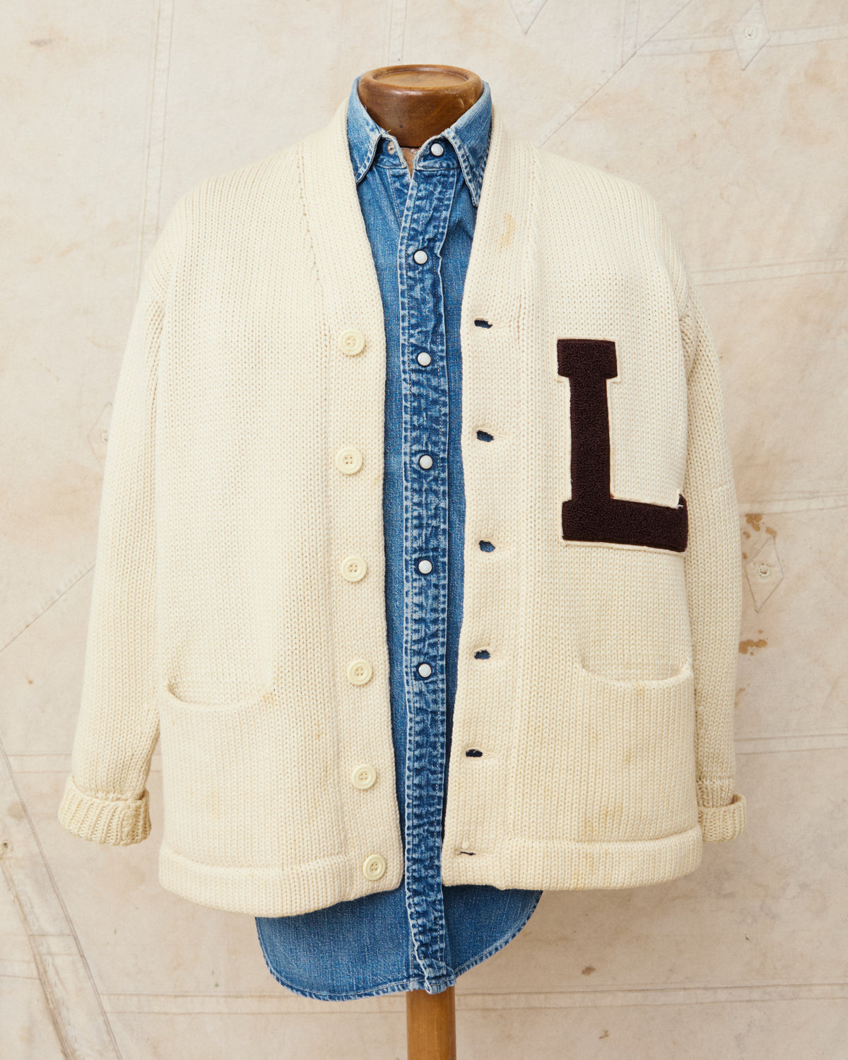 Vintage 50´s Bethlehem Sporting Goods Knitted Letterman Wool Cardigan
