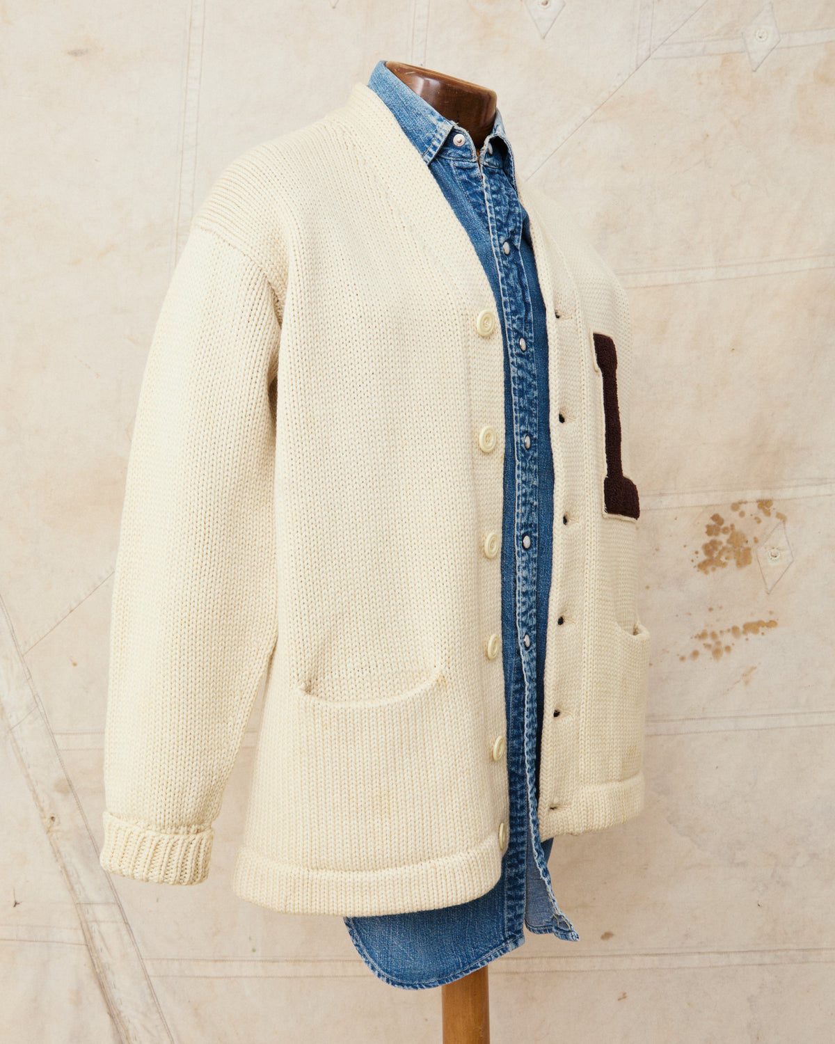 Vintage 50´s Bethlehem Sporting Goods Knitted Letterman Wool Cardigan